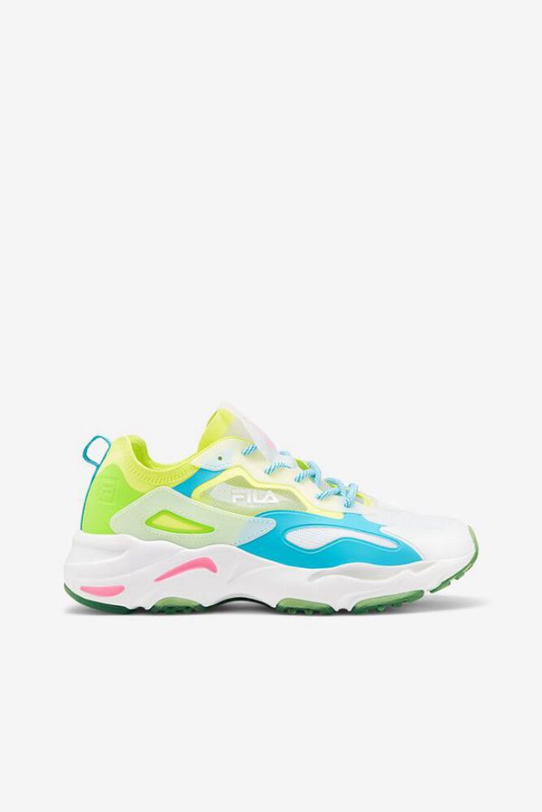 Fila Women's Ray Tracer Lite Trainers Shoe - Yellow / Green / Blue Turquoise | UK-173QGUMIE